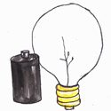 电池灯泡 battery and bulb