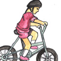 小孩骑脚车 kid rides bicycle