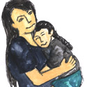 抱小孩,抱婴儿 carrying a child,carrying baby