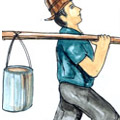 扛鱼 carrying fish