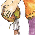 剥椰子壳 peel coconut shell