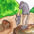 敲碎石头 break stones