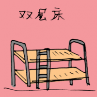 双层床 bunk bed