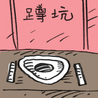 蹲坑,蹲式马桶 squat toilet