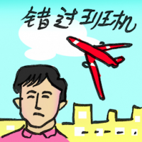 错过班机 missed the flight
