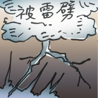 被雷劈 struck by lightning