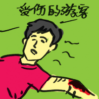 受伤的游客 injured tourist