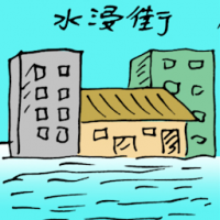 水浸街 road flooded