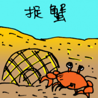 捉蟹 catching crab