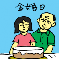 金婚日 fifty-year wedding anniversary