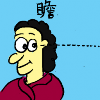 瞻 gaze