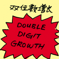 双位数增长 double digit growth