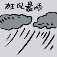 狂风暴雨 freak thunderstorm
