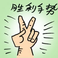 胜利手势 v sign